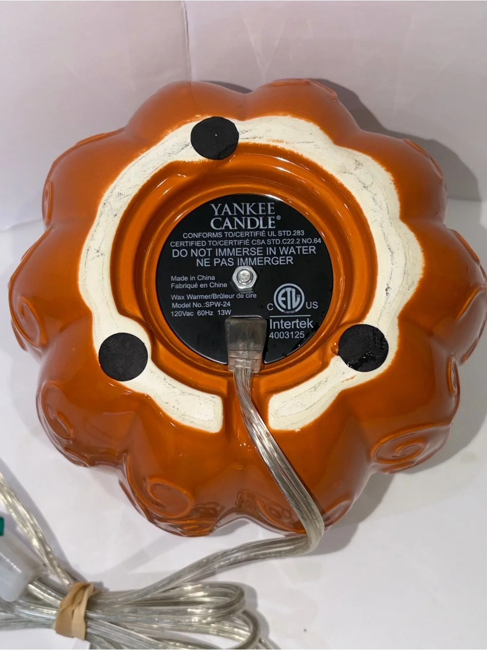 Yankee Candle Scenterpiece Ceramic Pumpkin Electric Wax Warmer EUC
